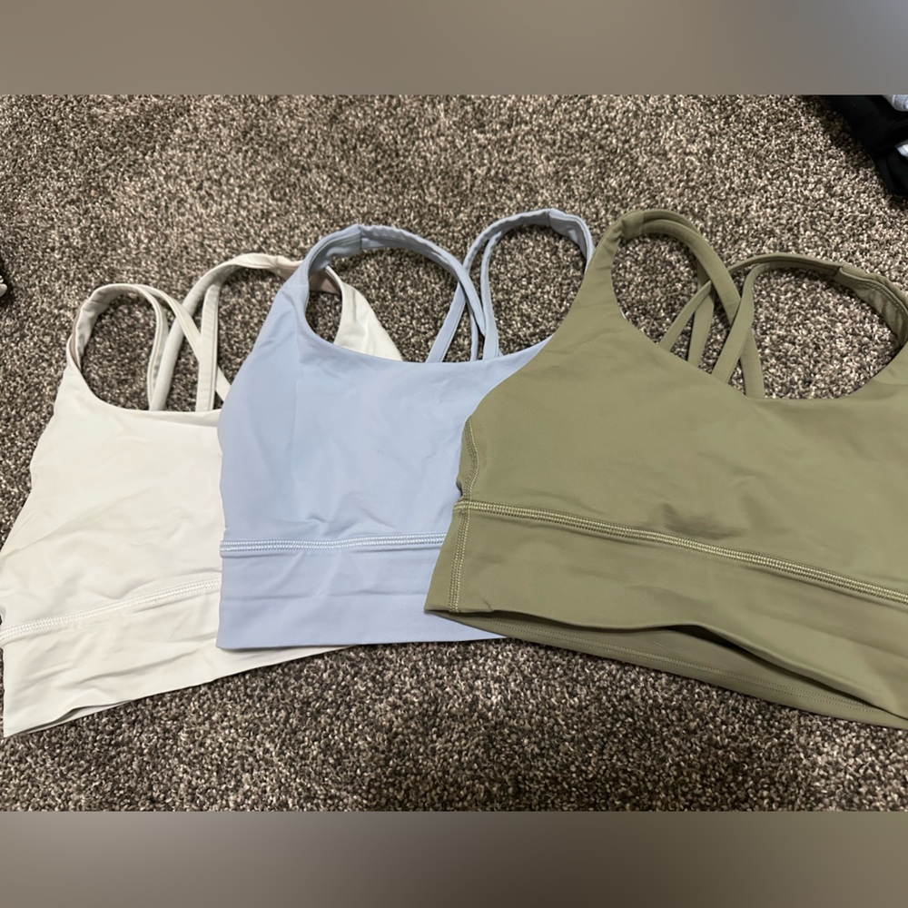 3 Lululemonm Energy bras size 4!